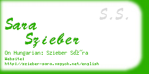 sara szieber business card